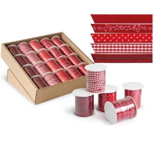 Opakowanie Ozdobna wstążka 10mmx3m czerwona 20szt ARGUS