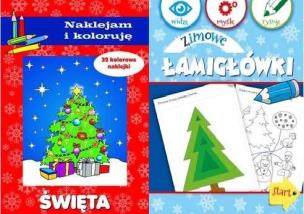 Okładka książki Pakiet: Naklejam i..Świąta/Zimowe łamigłówk