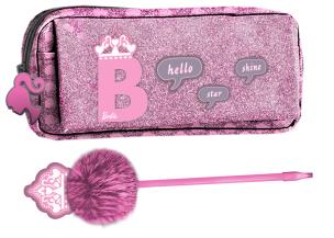 Opakowanie PIÓRNIK BROKATOWY + DŁUGOPIS Z POMPONEM I OZDOBĄ BAU 3265