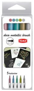 Opakowanie Pisak Metallic Brush 5 kolorów TOMA