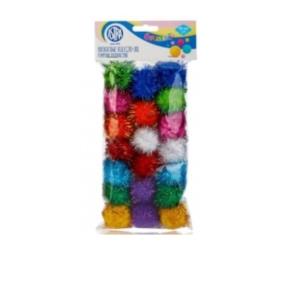 Opakowanie Pompony dekoracyjne 40mm - Brokatowe XXL ASTRA