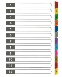 Opakowanie Przekładki kartonowe 1-12 index laminowany D.RECT