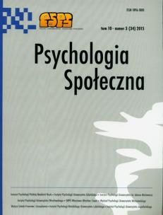 Opakowanie Psychologia społeczna Tom 10 Numer 3(34) 2015