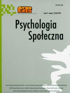 Opakowanie Psychologia społeczna Tom 6 Numer 1(16) 2011