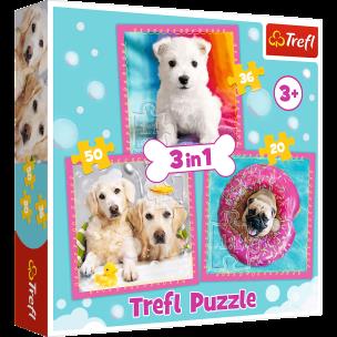 Opakowanie Puzzle 3w1 Pieski w kąpieli TREFL