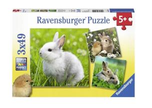 Opakowanie Puzzle 3x49 Delikatne króliczki