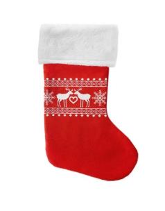 Opakowanie Skarpeta świąteczna czerwona z reniferami