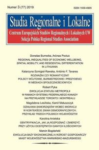 Opakowanie Studia Regionalne i Lokalne 3 (77) /2019