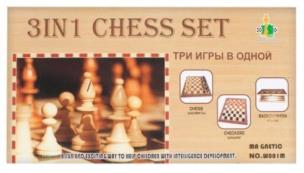 Opakowanie Szachy drewniane 3w1