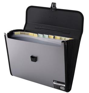 Opakowanie Teczka A4 12 przegródek szara D.RECT