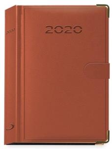 Opakowanie Terminarz 2020 B6 Lux złocony z zapinką brązowy