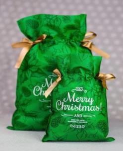 Opakowanie Worek Świąteczny zielony 30x45cm (5szt) PAKADO