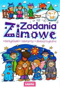 Okładka książki Zadania Zimowe. Łamigłówki, labirynty... 4-7 lat
