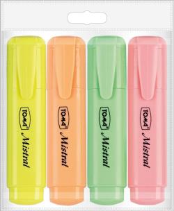 Opakowanie Zakreślacz Mistral Pastel 4 kolory TOMA