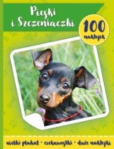 Okładka książki 100 naklejek. Psy i szczeniaczki w.2
