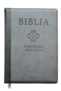 Okładka książki Biblia pierwszego Kościoała z paginat. szara
