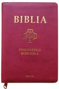 Okładka książki Biblia pierwszego Kościoła złoc. z paginat. purpur