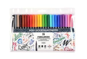 Cienkopisy 24 kolory. Wydawca: Koh-I-Noor. Multiszop.pl Opakowanie Cienkopisy 24 kolory