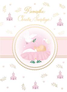 Okładka książki Karnet B6 Chrzest z kieszonką - różowy