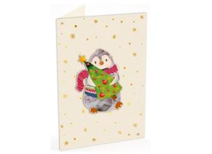 Opakowanie Karnet C6 naklejany + kop. Święta Pingwinek