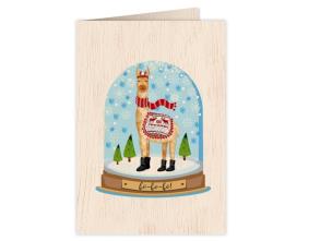 Opakowanie Karnet drewniany C6 + koperta Święta Lama