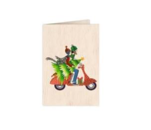 Opakowanie Karnet drewniany C6 + koperta Święta Skuter