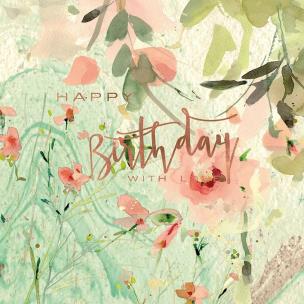 Opakowanie Karnet kwadrat z kopertą Urodziny Marble Flowers