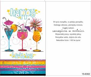 Opakowanie Karnet Urodziny Wybierz wiek 11-99 + koperta ARGUS