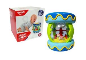 Kolorowy bębenek z karuzelką Odgłosy zwierząt. Wydawca: Lean Toys. Multiszop.pl Opakowanie Kolorowy bębenek z karuzelką Odgłosy zwierząt
