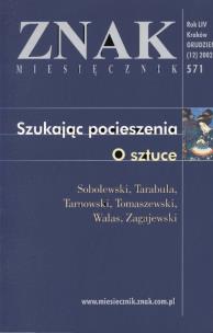 Opakowanie Miesięcznik 'Znak': Szukając pocieszenia. O sztuce. Numer 571 (grudzień 2002)