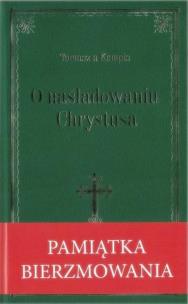 Okładka książki O naśladowniu Chrystusa- Zielona oprawa bierzm.