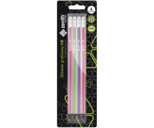 Opakowanie OŁÓWEK GRAFITOWY ZENITH HB - BLISTER 4 SZTUKI