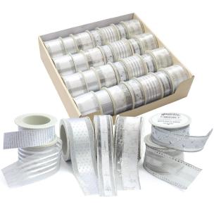 Opakowanie Ozdobna wstążka 3,8cmx2m srebrna ARGUS