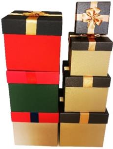 Opakowanie Pudełko Kostka zielony + czerwony XL ROZETTE