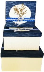 Opakowanie Pudełko Kwadrat wrzos/niebieskie L ROZETTE