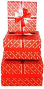 Opakowanie Pudełko Tone Ribbon Kwadrat czerwień M ROZETTE