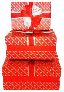 Opakowanie Pudełko Tone Ribbon Prostokąt czerwień M ROZETTE