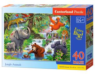 Puzzle 40 maxi - Jungle Animals CASTOR. Wydawca: Castorland. Multiszop.pl Opakowanie Puzzle 40 maxi - Jungle Animals CASTOR
