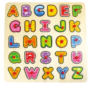 Opakowanie TOP BRIGHT Puzzle drewniane z pinezkami - Litery wielkie