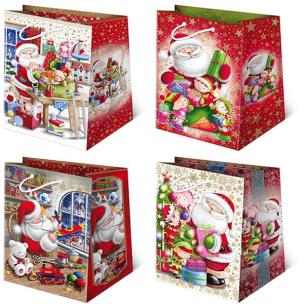 Opakowanie TOREBKI OZDOBNE T-16L SET S-25 MIKOŁAJE BIAŁE 10 SZTUK