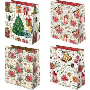 Opakowanie TOREBKI OZDOBNE XL SET S-28 ŚWIĘTA FARBY WODNE 10 SZTUK