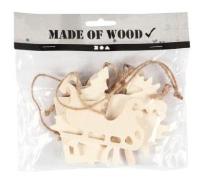 Opakowanie Zestaw ozdób świątecznych drewnianych 7-9cm 6szt