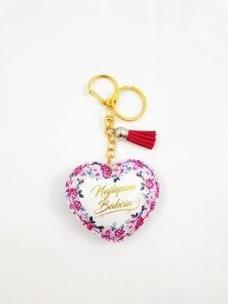 Opakowanie Brelok Serce flowers Najlepsza babcia