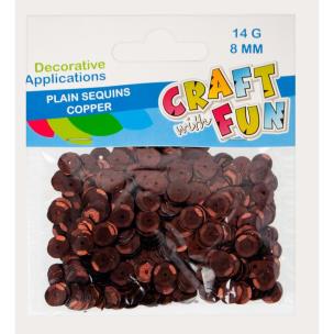 Cekiny gładkie 8mm miedziany. Wydawca: Craft With Fun. Multiszop.pl Opakowanie Cekiny gładkie 8mm miedziany