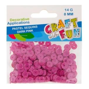 Opakowanie Cekiny pastelowe 8mm ciemny różowy