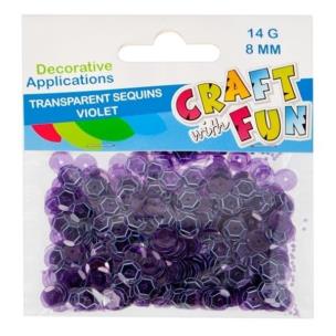 Opakowanie Cekiny transparentne 8mm fioletowy