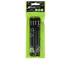 Opakowanie DŁUGOPIS ZENITH PIXEL 0,5MM 4 SZTUKI CZARNY