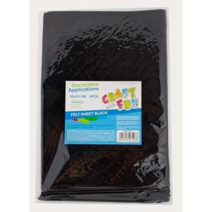 Filc arkusz czarny 20x30 5el. Wydawca: Craft With Fun. Multiszop.pl Opakowanie Filc arkusz czarny 20x30 5el
