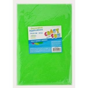 Opakowanie Filc arkusz zielony 20x30 5el