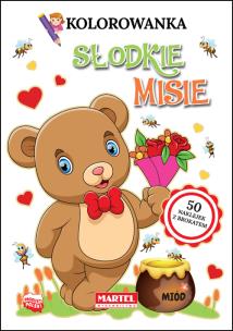 Okładka książki Kolorowanka. Słodkie misie z brokatowymi...